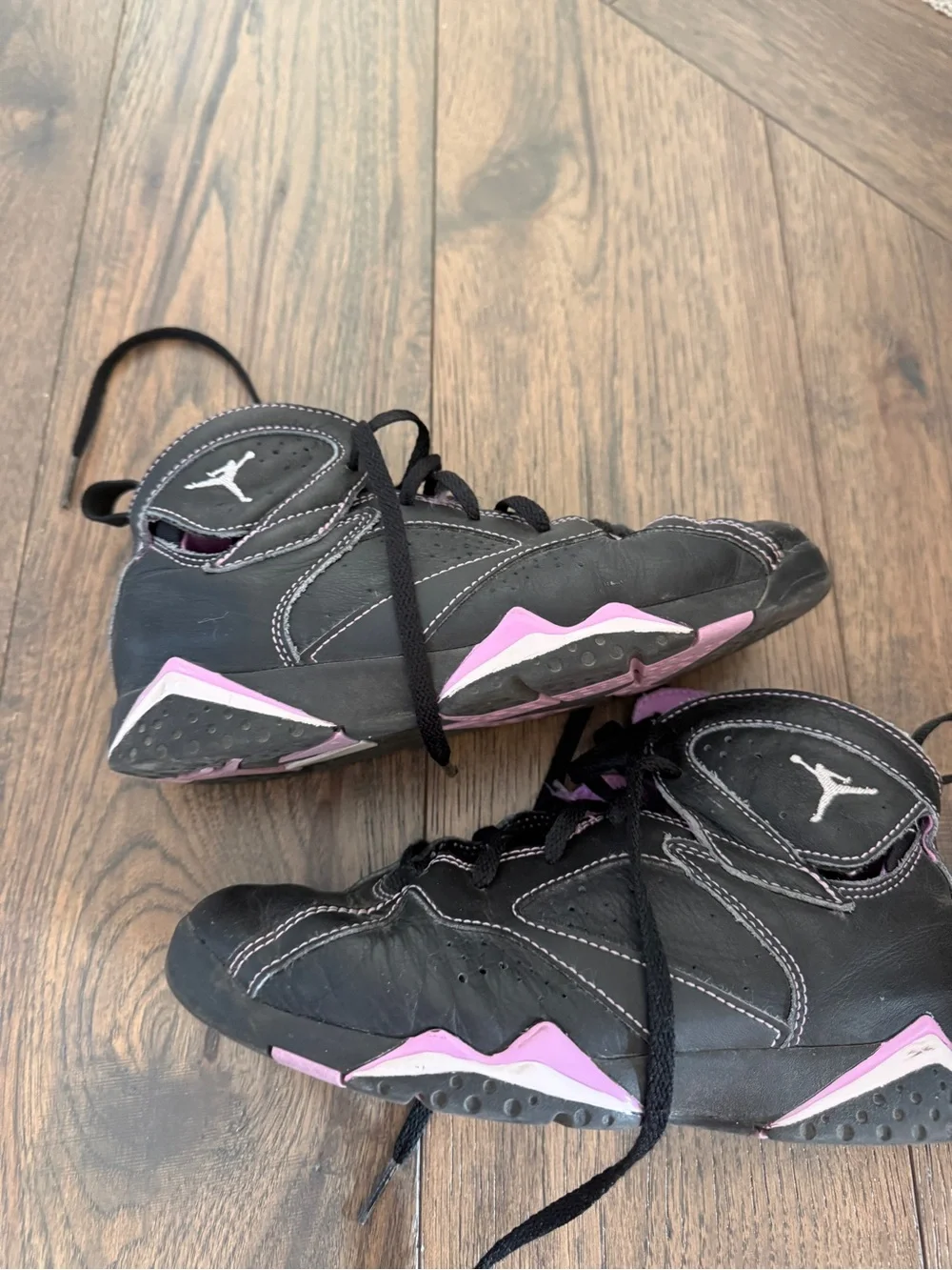 Jordan Kids Black and Purple High-Top Sneakers